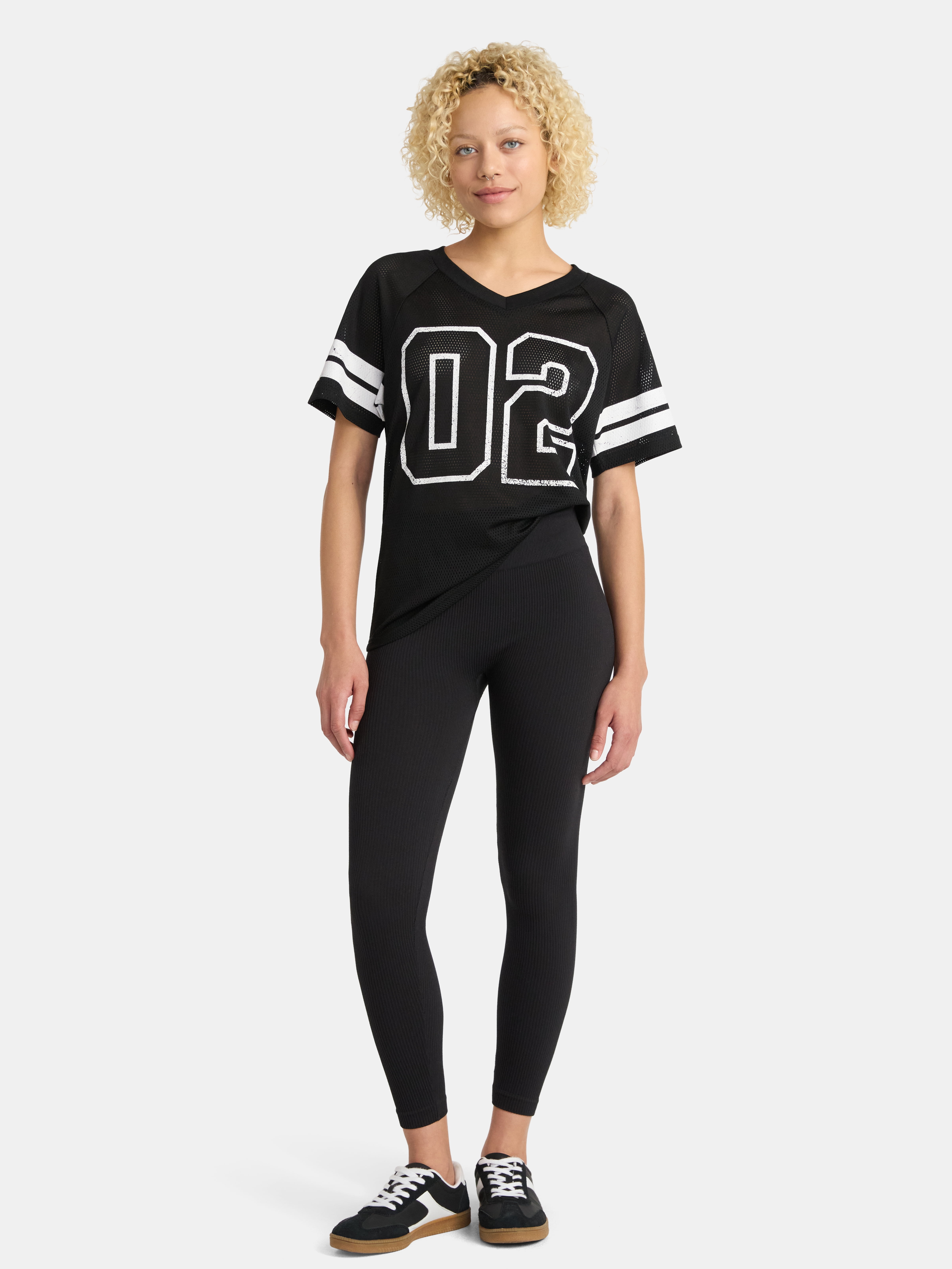 No Boundaries Graphic Mesh Football Tee, Women's