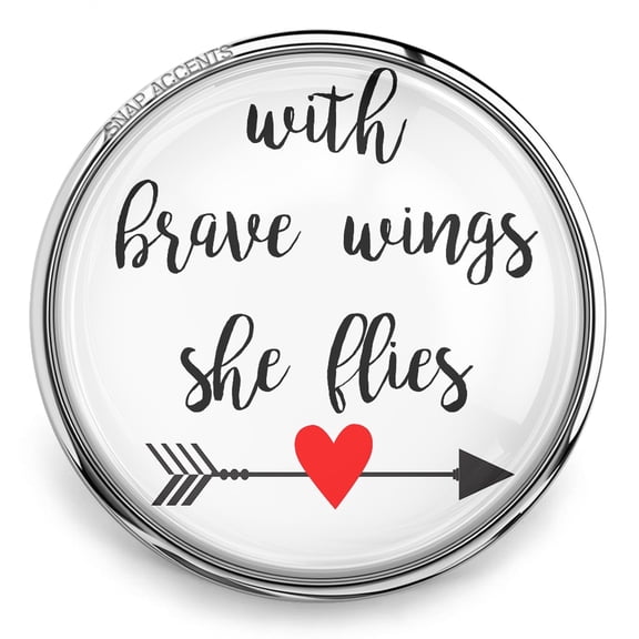 Choose Color | Brave Wings Inspire Snap Jewelry Ginger Charm Button, For Interchangeable DIY Customizable Accessories