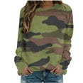 thumbnail image 5 of Womens Camouflage printed Sweatshirt Long Sleeve Casual Crewneck Pullover Hoodless Sweatshirts, 5 of 5