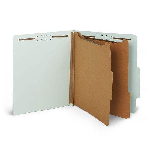 Staples 60% Recycled Pressboard Classification Folder 2-Dividers 2.5" Expansion Letter Size Light