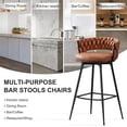 thumbnail image 7 of MYFUNT Bar Stools Set of 4, 30" Counter Height Stools, 180° Swivel Woven Back Barstools with Metal Footrest, Modern Bar Stools for Kitchen Island, Cafe, Pub, Whiskeybrown, 7 of 7