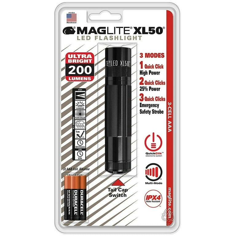 Maglite Xl50 Led 3-Cell Aaa Black Flashlight - Walmart.com