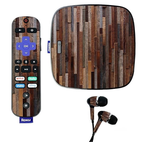 Skin Decal Wrap Compatible With Roku Ultra Sticker Design Woody