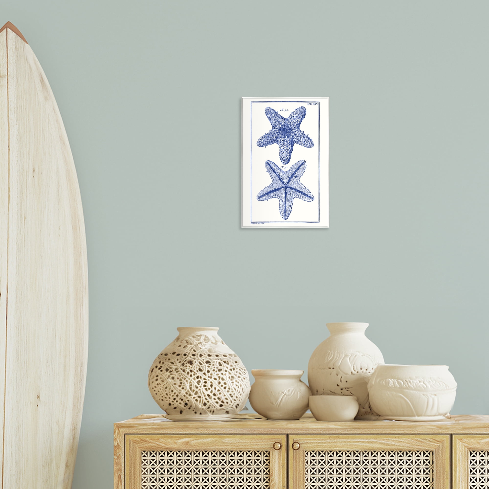 Stupell Industries Blue Starfish Studies Animals & Insects Painting Unframed Art Print Wall Art, 10 x 15