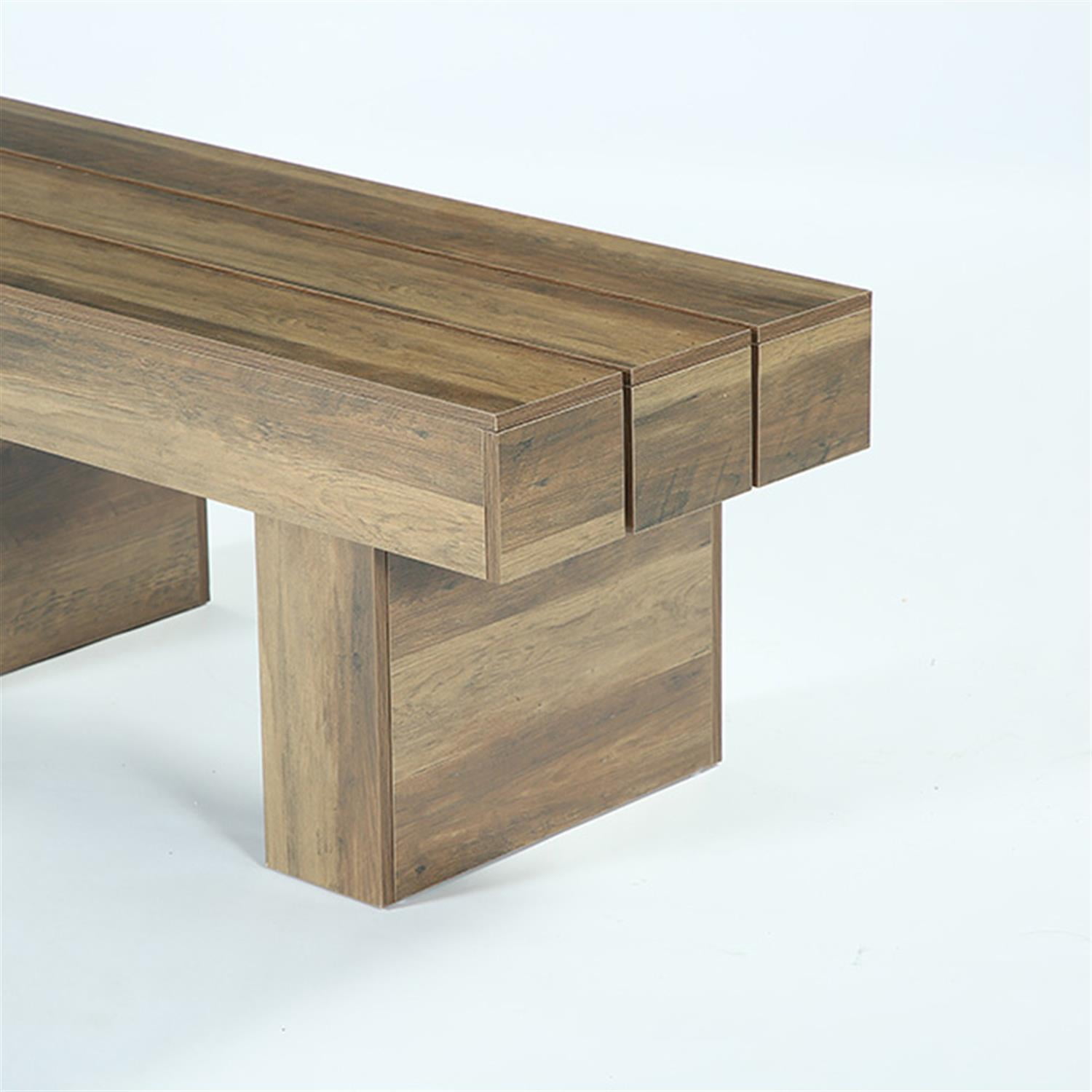 Demi Bonn 47" Coffee Table, Farmhouse Accent Table Snack Table for Home Living Room, Office, Brown