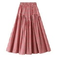 thumbnail image 2 of Fashionable Women's A Line Skirt Vintage High Waist Design Casual Everyday Wear For Spring And Summer Stylish Plaid Print Versatile And Comfortable, 2 of 2
