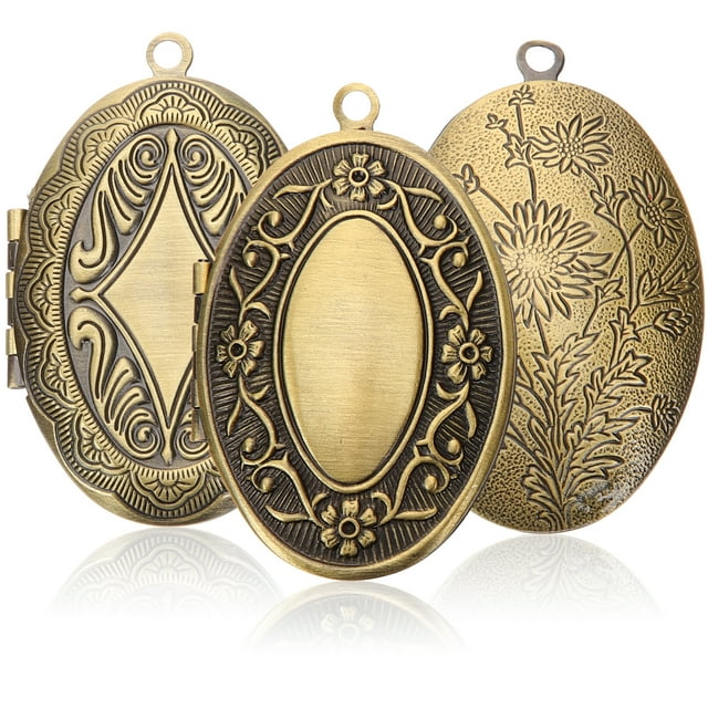 3Pcs Bouquet Photo Locket Small Photo Pendant Memorial Photo Pendants Picture Holder Charms