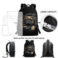 thumbnail image 4 of Jeiento Wolf Boys School Backpack and Lunch Box Set, Butterfly Elementary Backpack Bookbag Kids Lunchbag Pencil Case Galaxy Sky Rucksack Purse, 3 PCS, 4 of 7