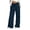 Dark Blue, variant on QTSHPN Womens Pants High Waist Wide Leg Stretch Fashion Jeans with Pockets Elastic Waistband Loose Fit Straight Long Denim Trousers Pants for Women Grey S
