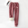 thumbnail image 2 of Women's Winter Warm Fleece Jogger Pants Thick Sherpa Lined Sweatpants Elastic Waist Active Running Pants Trousers, 2 of 4