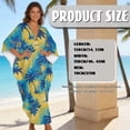 thumbnail image 7 of Xoenoiee Tropical Hibiscus Palm Tree Print Women's V-Neck Kaftan Plus Size Moo Moo Dresses, Casual Maxi Beach Dress Mumu Caftan Cover Up for Tropical Vacation, 7 of 7