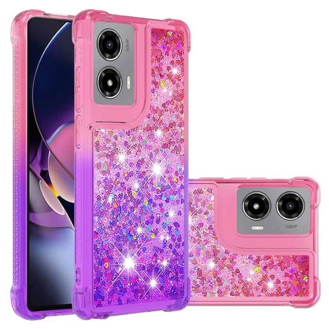 Funda para Motorola MOTO G Stylus 5G 2024 Transparente con Brillos Carcasa Protectora Antigolpes con Glitter Brillante