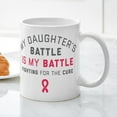 thumbnail image 3 of CafePress - My Daughter's Battle Is My Battl - 11 oz Ceramic Mug - Novelty Coffee Tea Cup, 3 of 4