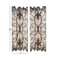 thumbnail image 3 of DecMode White Wooden Distressed Fleur De Lis Wall Decor with Rust Metal Scrolls (2 Count), 3 of 16