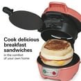 thumbnail image 3 of Hamilton Beach Breakfast Sandwich Maker with Egg Cooker Ring, Breakfast Station, Coral, 3 of 8