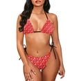 thumbnail image 6 of Suhoaziia Women Tankini Swimsuits Red Love heart 2 Piece Comfortable Low Waisted Bikini Underwear,Sporty Light & Soft Ruched Ruffle Bikini Sets Bathing Suits Size XL, 6 of 6