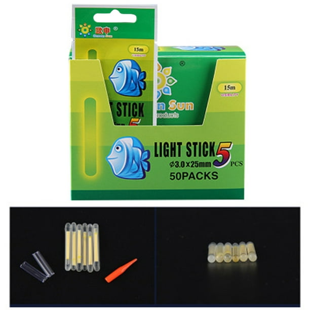 Unbranded Glow Sticks For Fishing Floats Bobbers, Green Fluorescent Light Sticks For Fishing Bells 3 2 1.5 1 Night Lighting Sticks For Fishing 50
