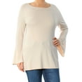 thumbnail image 2 of Alfani Womens Bell Sleeve Knit Sweater, Beige, Small, 2 of 3