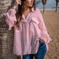 thumbnail image 2 of Vestidos Casuales Para Mujer, Blusas De Mujer De Moda Camisa de lino de manga larga de color liso para mujer, de verano y otoño, 2 of 9