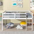 thumbnail image 3 of Hassch Full Size Low Loft Bed with Guardrail & Ladder, Spacious Under-Bed Storage Space, Pine Wood Bed Frame for Apartment Dorminature, White, 3 of 6