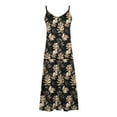 thumbnail image 5 of ZVAVZ Beach Dresses for Women 2025 Vacation,Women Vinatge Floral Sleeveless Maxi Sun Dress Strap V Neck Ankle Casual Long Dresses Multicolor,S, 5 of 6