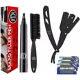 thumbnail image 1 of JYE Boligrafo para rellenar barba + Porta Navaja Barber. (Pluma de relleno) Bolígrafo tinta negra a prueba de agua y de larga duración, incluye cepillo. Fácil de aplicar. Kit que incluye Porta Navaja, 1 of 6