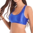 thumbnail image 5 of Chaleco brillante con cuello en U para mujer, camiseta sin mangas, camisetas de Yoga, Tops de traje de baño para mujer, Top corto sin mangas de Color sólido para gimnasio y Fitness, 5 of 5