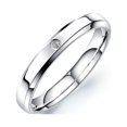 thumbnail image 2 of Accessories Micro Diamond Stainless Steel Ring Titanium Steel Couple Ring Gloss Simple Single Diamond Ring, 2 of 5