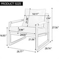 thumbnail image 2 of PU Leather Accent Chair with Extra-Thick Padded Backrest, Modern Upholstered Living Room Chairs with Metal Frame, Comfy Single Sofa Chair for Bedroom, Living Room, Office, Orange, 2 of 7