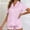 Pinky, variant on Womens Striped Pajamas Set Button down Short Sleeve Sleepwear Loungewear Tops and Short 2 Piece Pjs Set Blue L