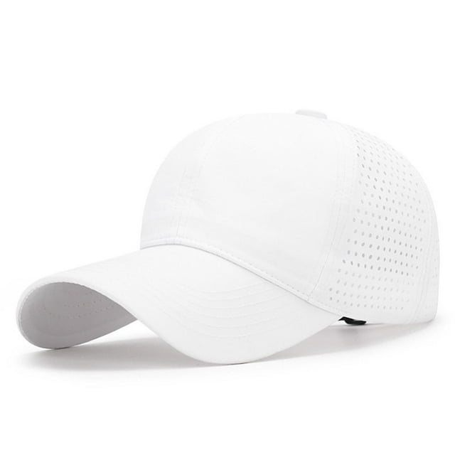 MIASHUI Unisex Baseball Cap Adjustable Lightweight Breathable Summer Trucker Hat,White