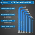 thumbnail image 4 of VORXEON Star Wrench Key Set T10-T50, Metric Long Arm Star Key Set L-Key with Visible Coding for Bike Motorcycle Repair Furniture Assembly Household DIY (Star Wrench Set), 4 of 9