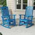 thumbnail image 3 of FOOWIN Patio Slat Rocking Chair, HDPE Plastic Weather Resistant Porch Rocker, Pacific Blue, 3 of 8