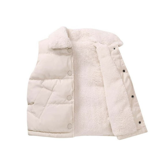 Meresysid Kids Winter Vest Children Thickened Down Cotton Down Vest Jacket Lambskin