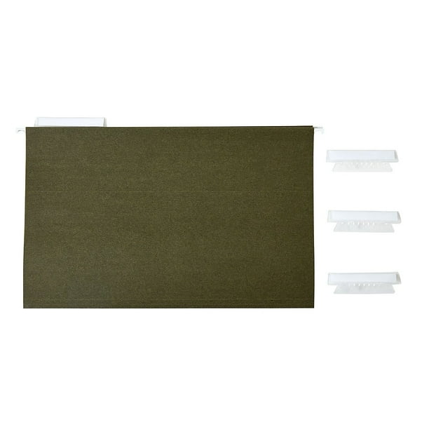 Staples Hanging File Folders 3 Tab Legal Size Standard Green 25/BX