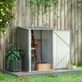 thumbnail image 2 of Barara King Outdoor Sheds, Outdoor Storage Tool House,3.3' x 3.4' Lean-to Garden Storage Shed with Lockable Door, Dark Gray, 2 of 16