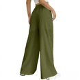 thumbnail image 3 of Women's Fashionable Casual Loose Fit Breathable Drawstring Wide Leg Straight Leg Pants, Size S-2XL, 3 of 4