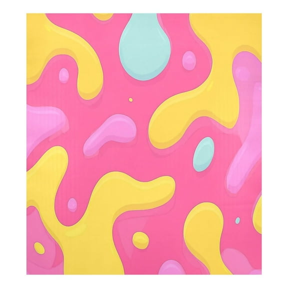 IAUYY Magnetic decorative sticker - 23x26 Inch PVC Refrigerator Decorative Cover, Removable DIY Art for Kitchen Appliances Colorful Liquid Shapes