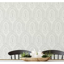 S4Sassy Peel & Stick Vinyl Wallpaper, Urban Chic Arched Paisley Leaf Contact Paper Waterproof- Beige,25"x120", Removable Modern Wall Covering for Home Decor in Bedrooms & Living, Renter Space