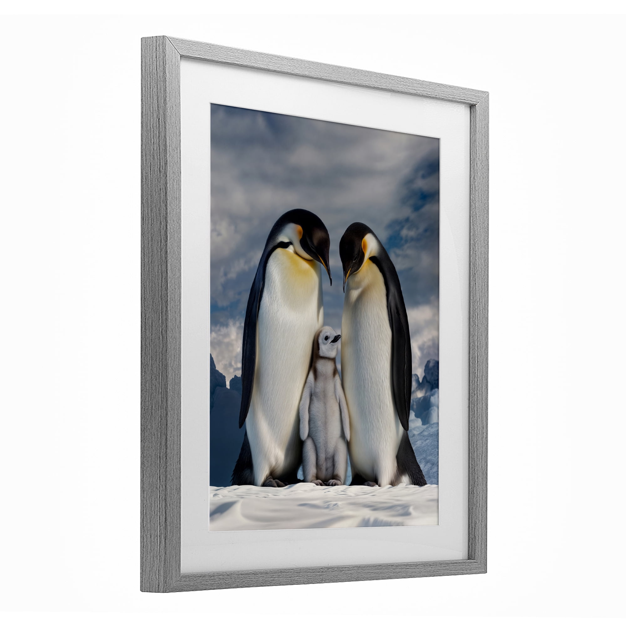 Stupell Industries Penguins In The Wild Gray Framed Print Under Glass, design by Scott Stulberg