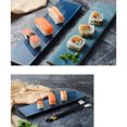 thumbnail image 4 of Ceramics Sushi Plate Rectangular Dish Japanese Style Snack Tray Serving Dish for Home Restaurant (Light Blue), 4 of 8