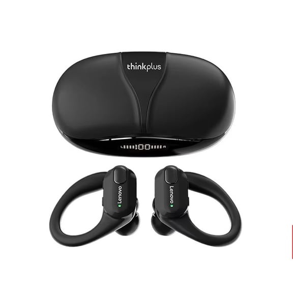 Lenovo XT80 True Wireless Earbuds with Ear Hooks, Bluetooth 5.3 Sports Headphones, HD Mic, LED Power Display, HiFi Stereo, Sweatproof, 30H Playtime for Running Workout