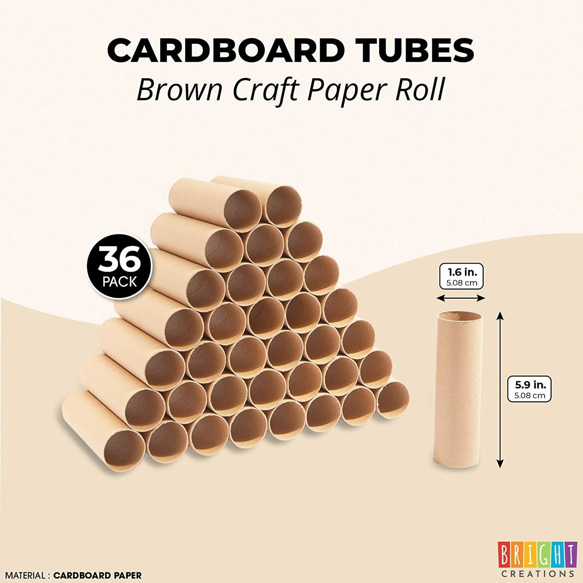 Bright Creations 36-pack Brown Cardboard Tubes For Arts And Crafts, Diy  Craft Paper Roll (3 Sizes) : Target