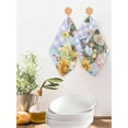 thumbnail image 2 of Easter Rabbits Kitchen Dish Towels for Drying Dishes Set of 3, Watercolor Eggs Flowers Butterflies Purple Plaid Waffle Weave Microfiber Hand Tea Bathroom Towels Quick Dry & Absorbent Towel 12x12, 2 of 7