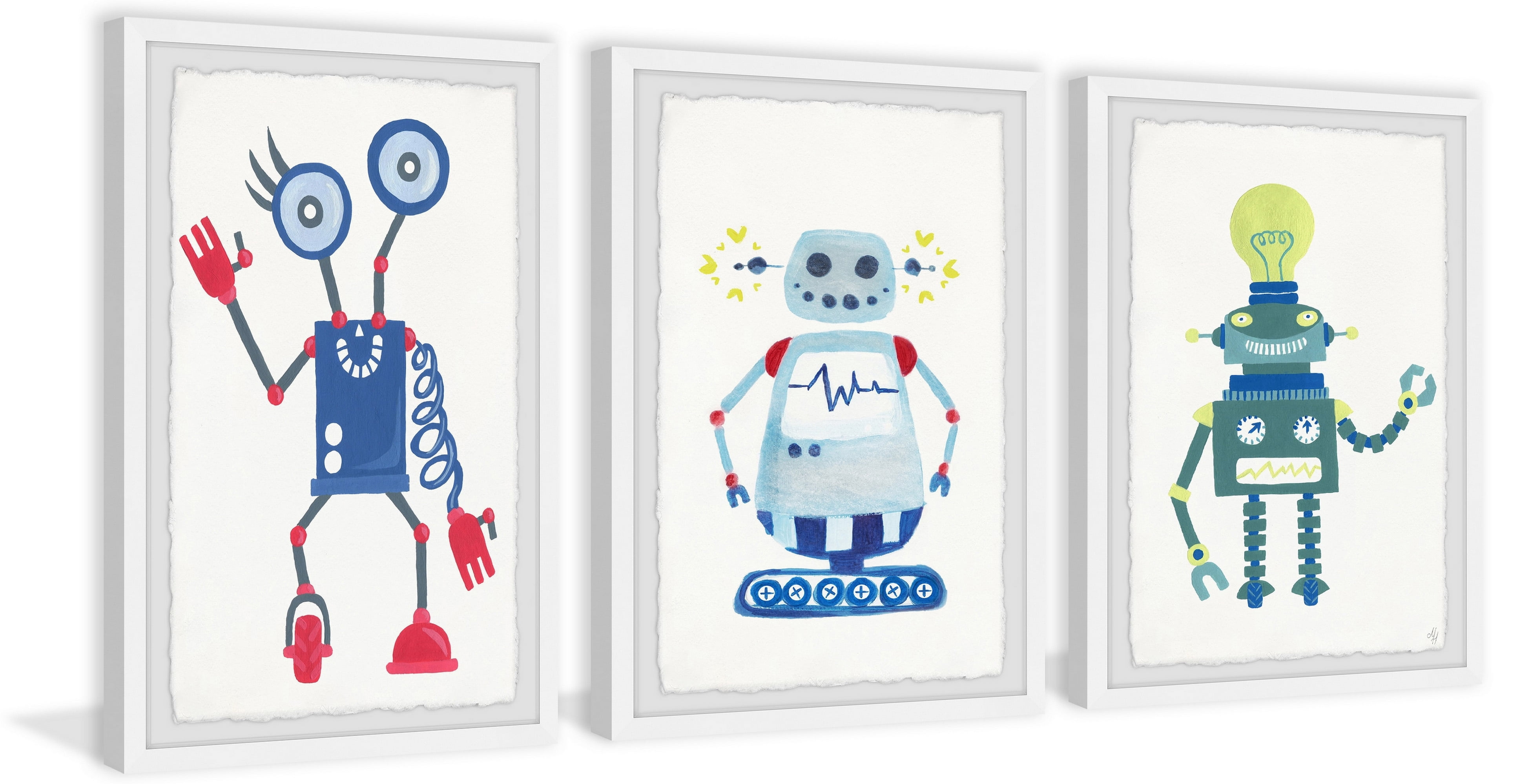 Marmont Hill Cool Robots Triptych, Art Prints, 90.00" x 1.50"