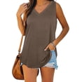 thumbnail image 3 of Womens Tank Tops V Neck Summer Tops Loose Fit Sleeveless Tops 2Pack/3Pack, 3 of 4