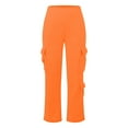 thumbnail image 2 of WTXUE Girls Cargo Pants, Scrub Pants Pants for Women Casual Gradient Print Bottom Sweatpants Pockets Waisted Sporty Gym Athletic Fit Jogger Pants Trousers, Pantalones De Mujer, 5-Orange, 2 of 5