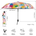 thumbnail image 3 of FORMRS Travel Umbrella Folding Auto Open Close Windproof Rain UV Protection, Purple Colorful Circles, 3 of 8