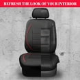 thumbnail image 6 of CAR PASS Universal FIT Piping Leather Car Seat Cover, for suvs,Van,Trucks,Airbag Compatible,Inside Zipper Design and Reserved Opening Holes (Full Set, Black and Red), 6 of 7