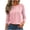 Pink, variant on Fmbrln Women's 3/4 Length Sleeve Tops Stripe Crew Neck T Shirts Fall Casual Loose Soft Shirts Blue S